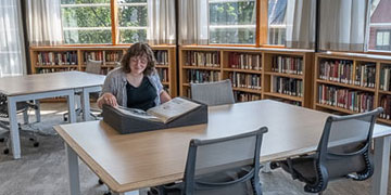 Researcher working in the Special Collections Reading Room