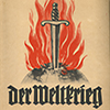 Cover of the 1933 German cigarette album Der Weltkrieg with a flaming sword