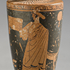 Red Figure lekythos with draped female figure