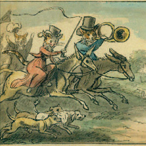 Watercolor of hunting cats by William Mulready (circa 1805)