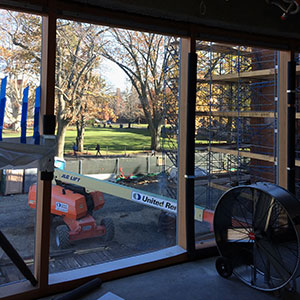 view of Neilson Library under construction