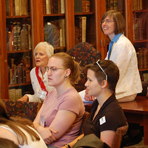People at an open house in Special Collections