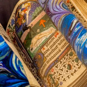 Close up of medieval manuscript