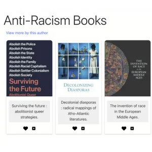 Book covers on anti-racism