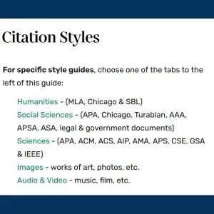 screenshot Citation Guides & Style Manuals research guide