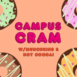 Poster campus cram with donuts