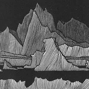 Artic Landscape. Wood engraving by Barry Moser from Frankenstein