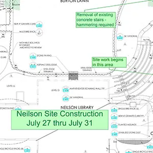 Neilson Library Construction Perimeter July 27-31