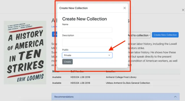 Screen shot for Create a Collection in Visual Browse