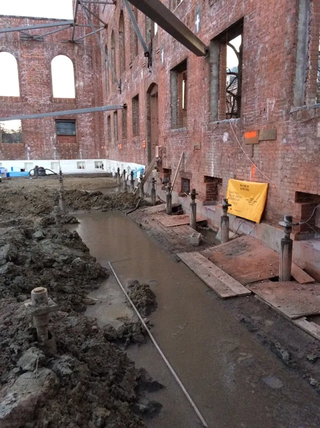 Neilson Library construction site - 1909 West - Finger Beam Pockets and Mini Piles