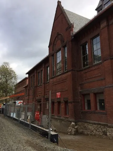 Shipping and receiving area in Alumnae Gym