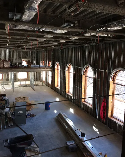 New Neilson under construction, view from 2nd floor mezzanine