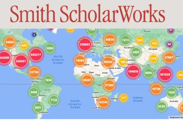 ScholarWorks map showing downloads