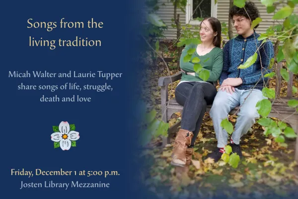 Songs from the Living Tradition poster, Laurie Tupper and Micah Walter