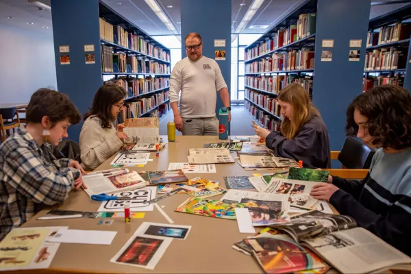 Found poetry collage workshop