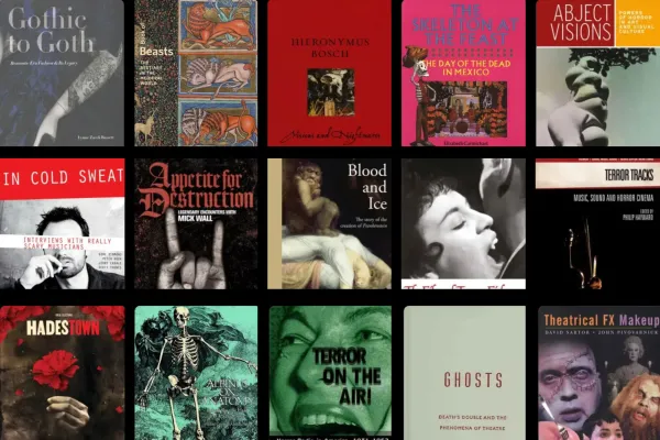 Collage of spooky book and DVD covers