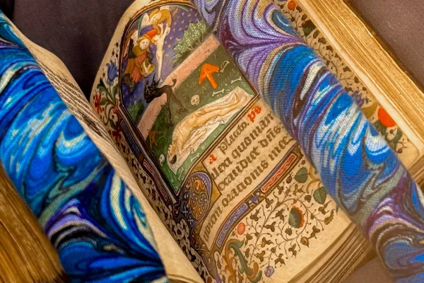 Close up of medieval manuscript
