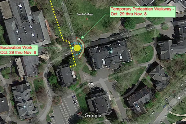 Google map of Neilson Library construction site