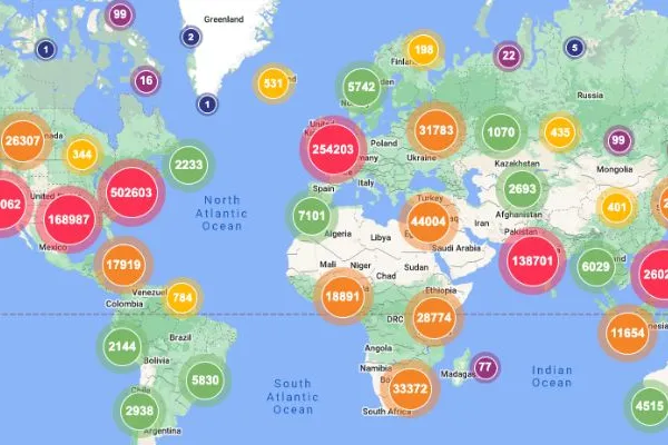 Map of downloads in ScholarWorks
