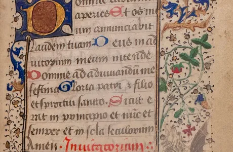 Detail book of hours from Mortimer Rare Book Collection