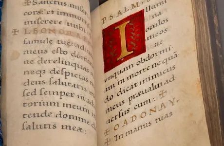 Detail book of hours from Mortimer Rare Book Collection