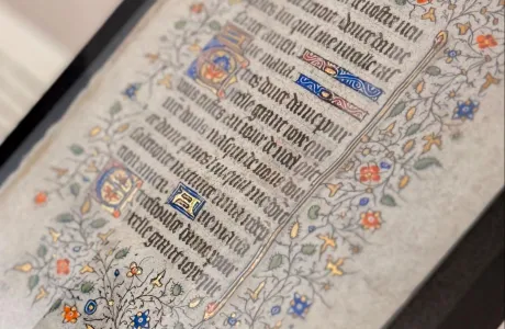 Detail book of hours from Mortimer Rare Book Collection