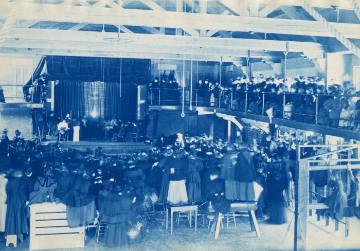Rally Day, inside Alumnae Gym, 1895.