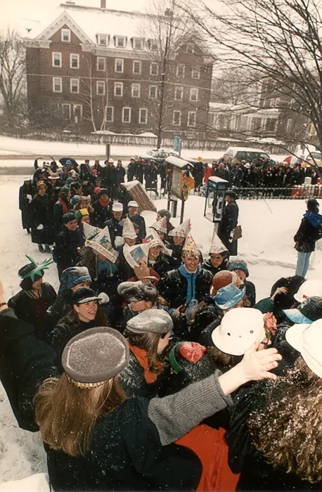 Rally Day line outside J. M. Green, 1994.