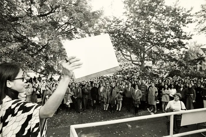 A demonstration at Smith as part of the nationwide anti-war student strike, 1970.
