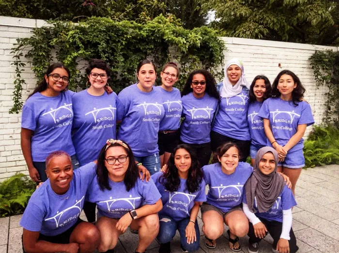 Student leadership team for the Bridge Pre-Orientation Program, 2018