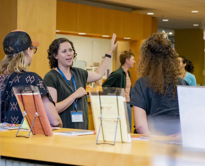 People and zines in Hillyer Art Library