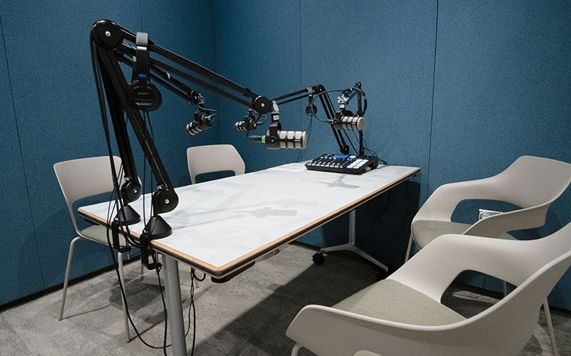 Media production studio in Neilson Library