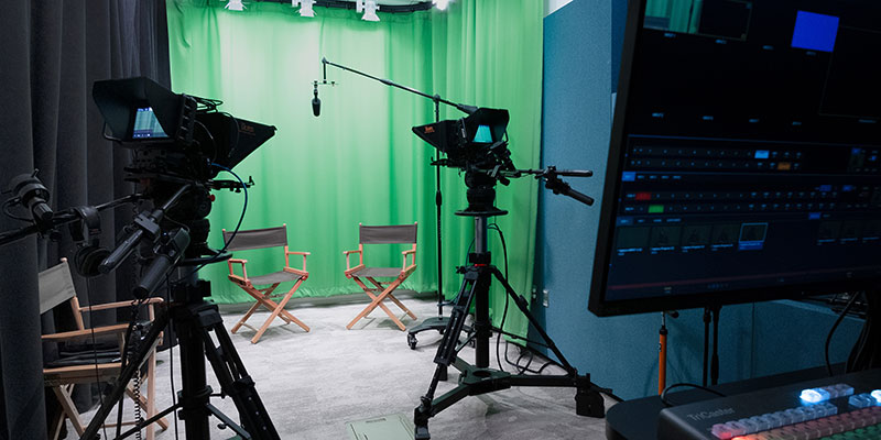 Media production studio in Neilson Library